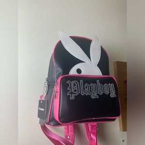 Playboy Pink and Black Rhinestone backpack